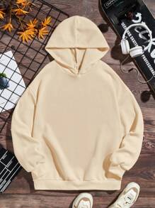 Teen Boys' Slogan Printed Sweatshirt, Suitable For Spring And Autumn Daily Casual Wear - Beige - View 2