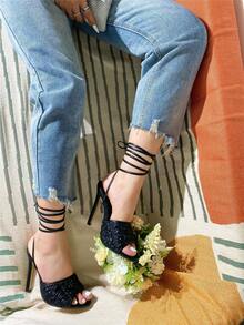 Sandalias de tacón alto - Negro - Ver 3