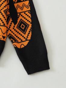 男大童幾何圖案前紐扣開襟衫 - 彩色 - 查看 7