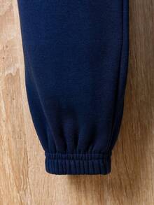 SHEIN Young Boy Letter Graphic Drawstring Waist Sweatpants - Royal Blue - View 3