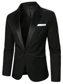 Manfinity Mode Nam Nút đơn Áo vest & Quần tây - màu đen - Xem 4