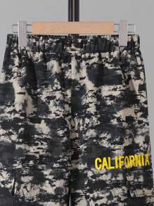 男大童1入組字母圖案連帽夾克和1入組長褲 - 彩色 - 查看 7