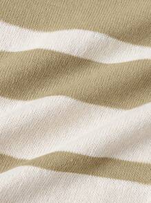 Manfinity BRENVOR 男士條紋圖案撞色套頭毛衣 - 彩色 - 查看 4