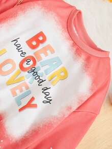 SHEIN Young Girl Slogan Graphic Drop Shoulder Sweatshirt - Pink - View 5