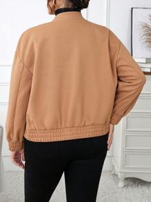 Calvaya Plus Flap Pocket Drop Shoulder Overcoat - Camel - View 2