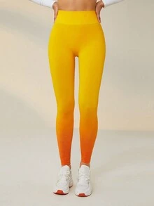 Lifespree Bóng Thắt lưng băng rộng Quần Xà cạp thể thao - trái cam - Xem 6