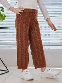 SHEIN Young Girl Cable Knit Pants