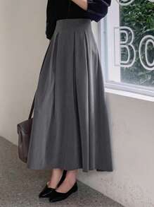 FRIFUL 褶皺半身裙 - 灰色 - 查看 4