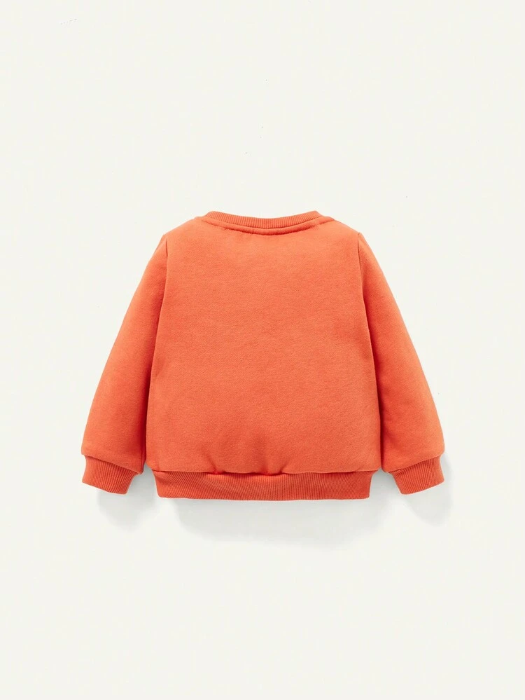 Baby Boy Bear Print 3D Leg Design Kangaroo Pocket Thermal Sweatshirt