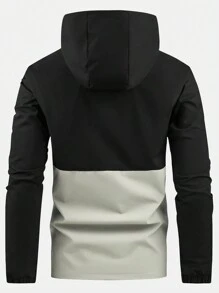 Manfinity Sport Streetwear Men Two Tone Zip Up Hooded Sports Jacket