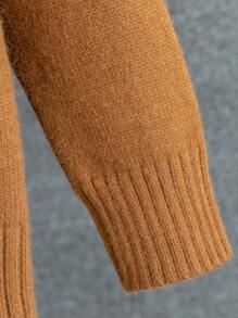 Young Boy Star Pattern Hooded Cardigan - Khaki - View 6