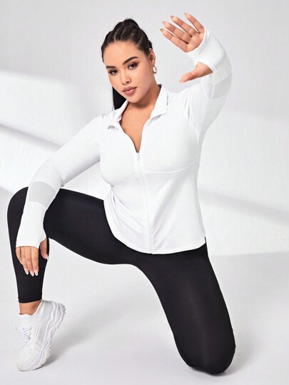 Easithlete جاكيت رياضي ثقوب الإبهام سستة مقاس كبير