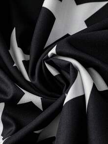 SHEIN LUNE Hơn In Sao Đan chéo Đầm - màu đen - Xem 3