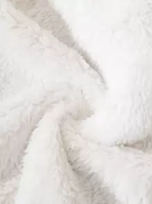 SHEIN Đứa bé gái 1 Miếng Túi Kép Dây kéo Lót nhiệt áo có mũ Áo khoác - Xám - Xem 3