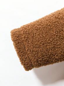 男大童1入組翻蓋口袋絨毛外套 - 棕色 - 查看 3