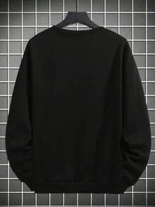 Men Tower & Letter Graphic Sweatshirt - Black - View 2