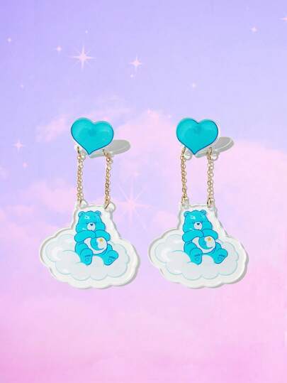 ROMWE X Care Bears 1ペア かわいい アクリル 漫画風熊パターン