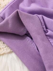 Baby Girl Letter Graphic Sweatshirt - Purple - View 7