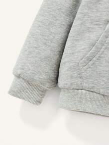 Cozy Pixies Đứa bé trai Đồ họa Hoạt hình Thiết kế tai 3D áo có mũ Lót Teddy Áo khoác - Xám - Xem 6