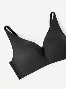 LUVLETTE Wireless Push-Up Plunge T-Shirt Bra - Black - View 8