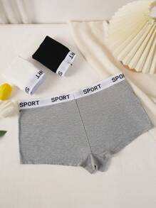 SHEIN 3pcs/Pack Plus Size Simple Printed Casual Underwear - Multicolor - View 3