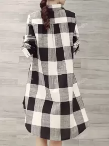 Plaid Buffalo Wysokie niskie obszycie Koszula Bez koszulki