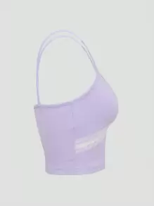 INAWLY 蕾絲邊吊帶上衣 - 紫色 - 查看 4