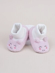 Cute Infant Girls' Fun Plush Flat Boots - Pink - View 2
