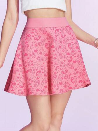 The Powerpuff Girls | ROMWE Ausgestellter Rock mit Cartoon Grafik