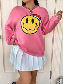 SHEIN Qutie Hơn Đồ họa Hoạt hình Thả vai Áo nỉ - Nhiều màu - Xem 7