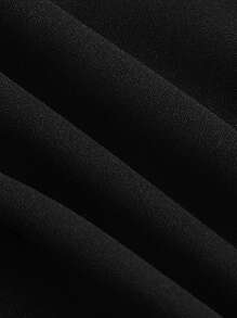 SHEIN MOD 素色鏈條細節直筒褲 - 黑色 - 查看 4