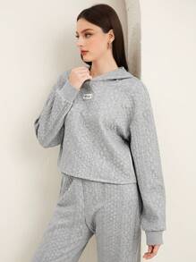 Mulvari Capucha con parche de letra de hombros caídos