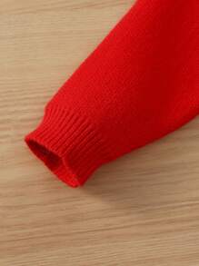 Baby Girl Snowman Pattern Knit Bodysuit