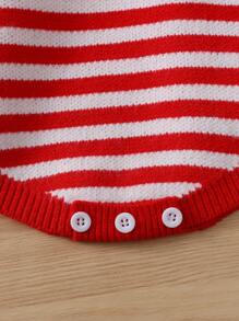 Baby Girl Snowman Pattern Knit Bodysuit