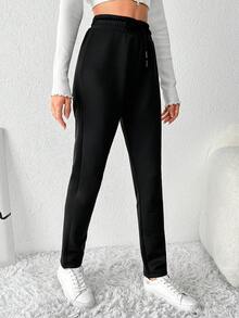 EURMUSE Women's Black Long Pants - Black - View 4