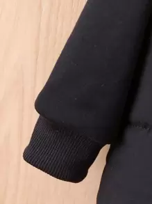 Bimbo monocolore con zip con cappuccio Gilet & Pantaloni sportivi & Felpa