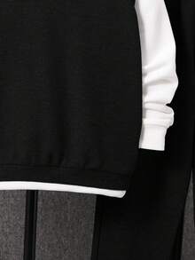 SHEIN Tween Boy Letter Patched 2 In 1 Hoodie & Sweatpants - Black - View 11