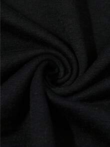 Slogan & Figure Graphic Tee - Black - View 4