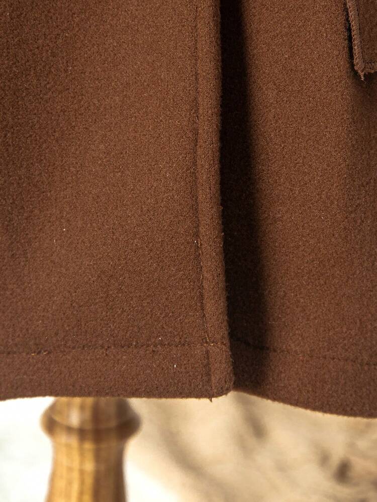 Baby Girl Double Breasted Fold Pleated Detail Overcoat