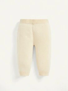 Cozy Pixies 女嬰字母和愛心刺繡插肩袖套頭毛衣和針織褲 - 杏色 - 查看 2