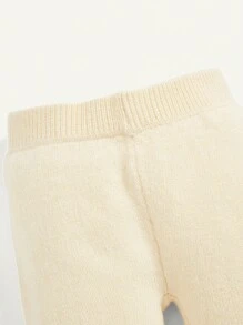 Cozy Pixies 女嬰字母和愛心刺繡插肩袖套頭毛衣和針織褲 - 杏色 - 查看 5