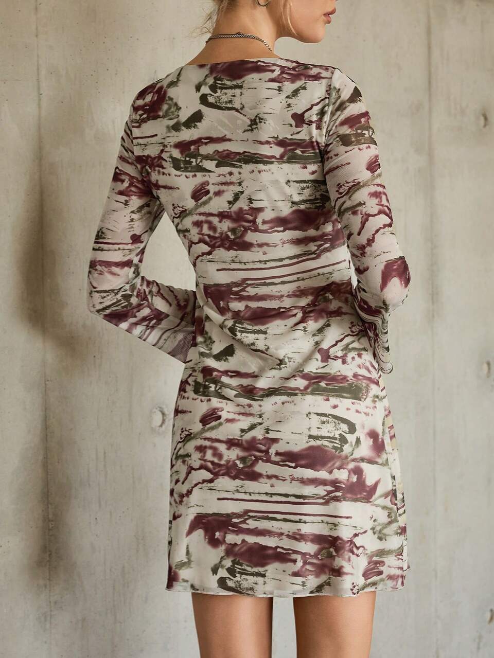 Tie Dye Mesh Dress