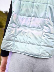 In My Nature In My Nature Holographic Zip Up Winter Outdoor Vest