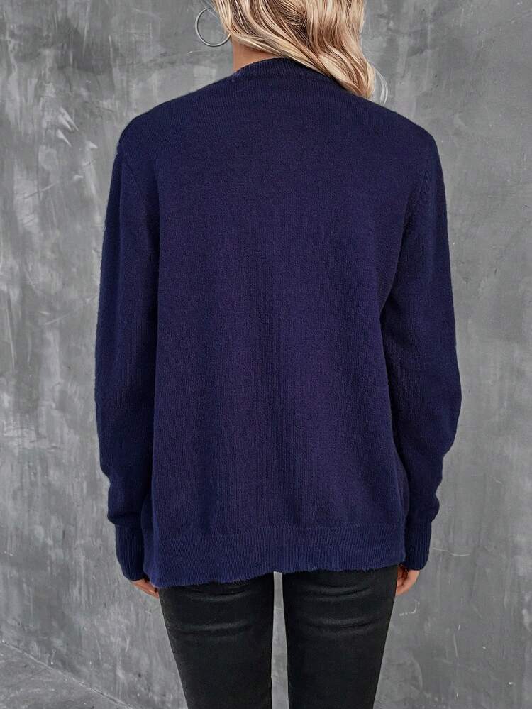Solid Button Front Cardigan