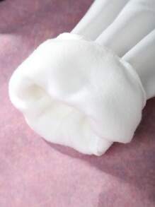 青少年女孩標語圖案加絨內裏連帽衫