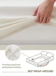 1 tấm ga trải giường mềm mại và nhẹ nhàng, thoải mái và thoáng khí cho mọi mùa, màu be - Màu be - Xem 6