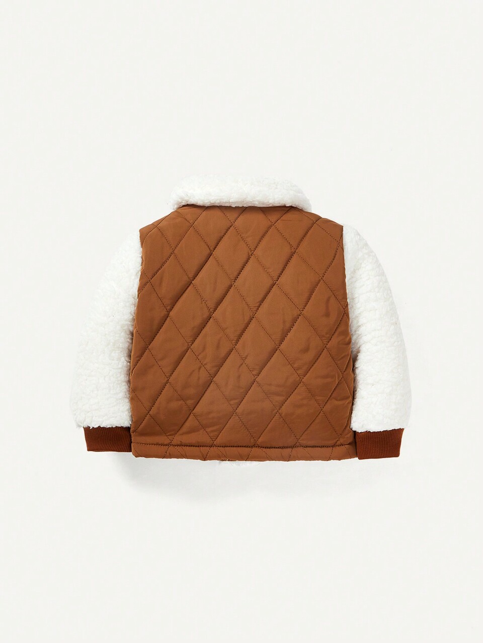 Baby Boy Borg Collar Teddy Panel Quilted Coat