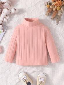 SHEIN 女嬰3入組條紋針織高領T恤 - 彩色 - 查看 8