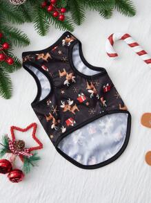 PETSIN 1pc Pet Christmas Vest - Multicolor - View 5