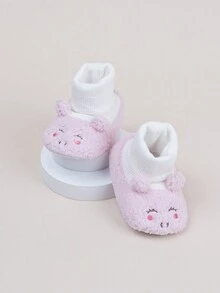 Cute Infant Girls' Fun Plush Flat Boots - Pink - View 9